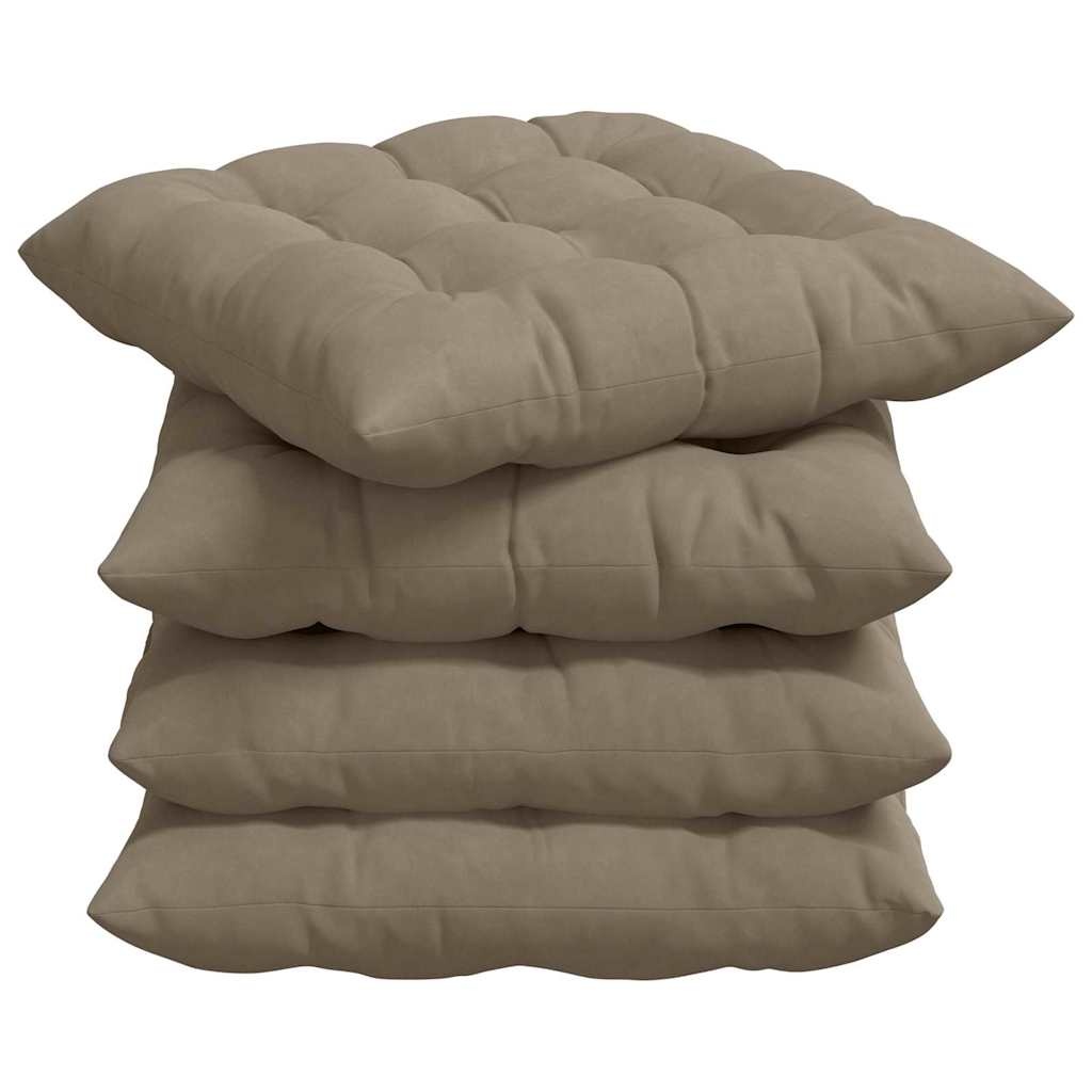 VidaXL Zitkussens 4 pcs Taupe 40 x 40 x 6 cm Microfibre