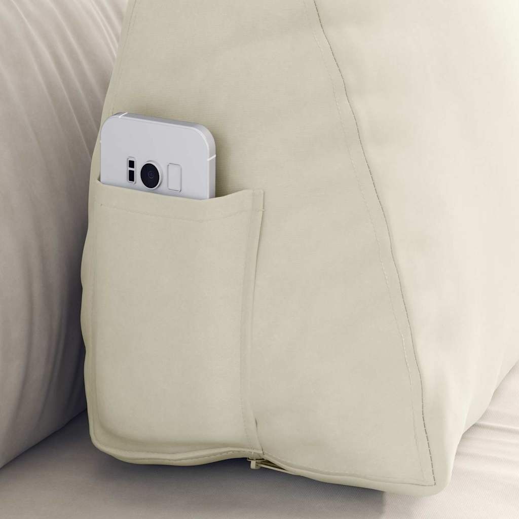 VidaXL Rugkussen Crème 60 x 20 x 50 cm Katoen Stof