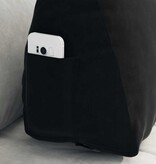 VidaXL Rugkussen Zwart 60 x 20 x 50 cm Katoen Stof