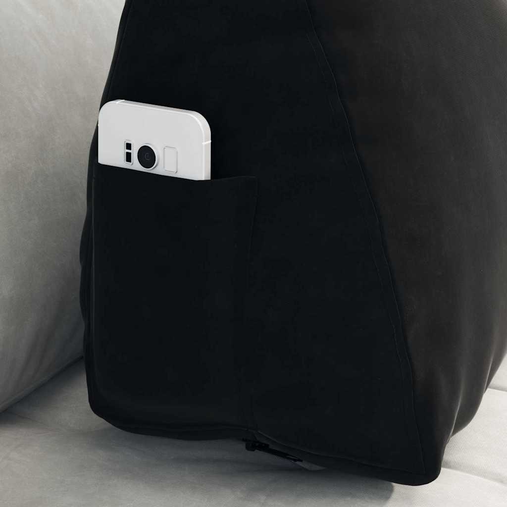 VidaXL Rugkussen Zwart 60 x 20 x 50 cm Katoen Stof