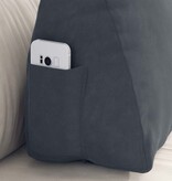 VidaXL Rugkussen Donkergrijs 60 x 20 x 50 cm Katoen Stof