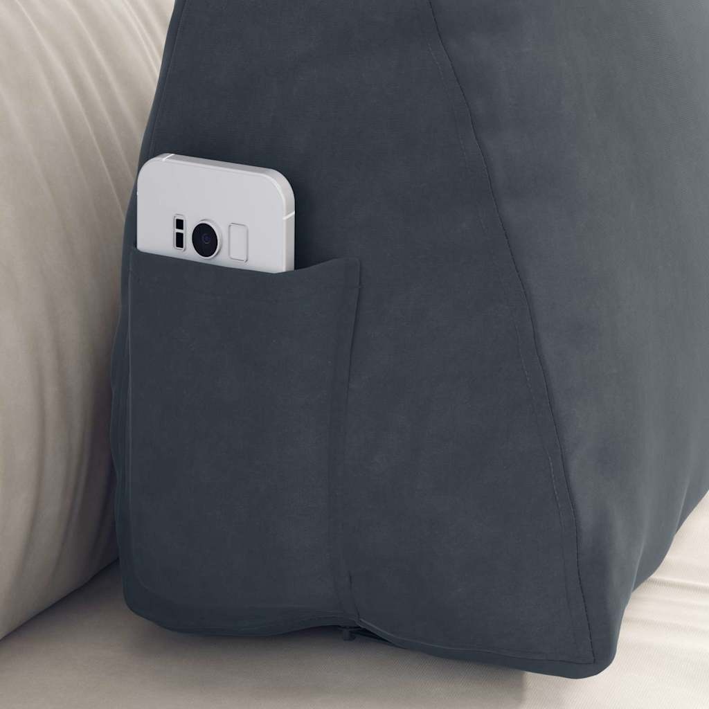 VidaXL Rugkussen Donkergrijs 60 x 20 x 50 cm Katoen Stof