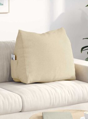 VidaXL Rugkussen Crème 60 x 20 x 50 cm Stof