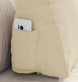 VidaXL Rugkussen Crème 60 x 20 x 50 cm Stof