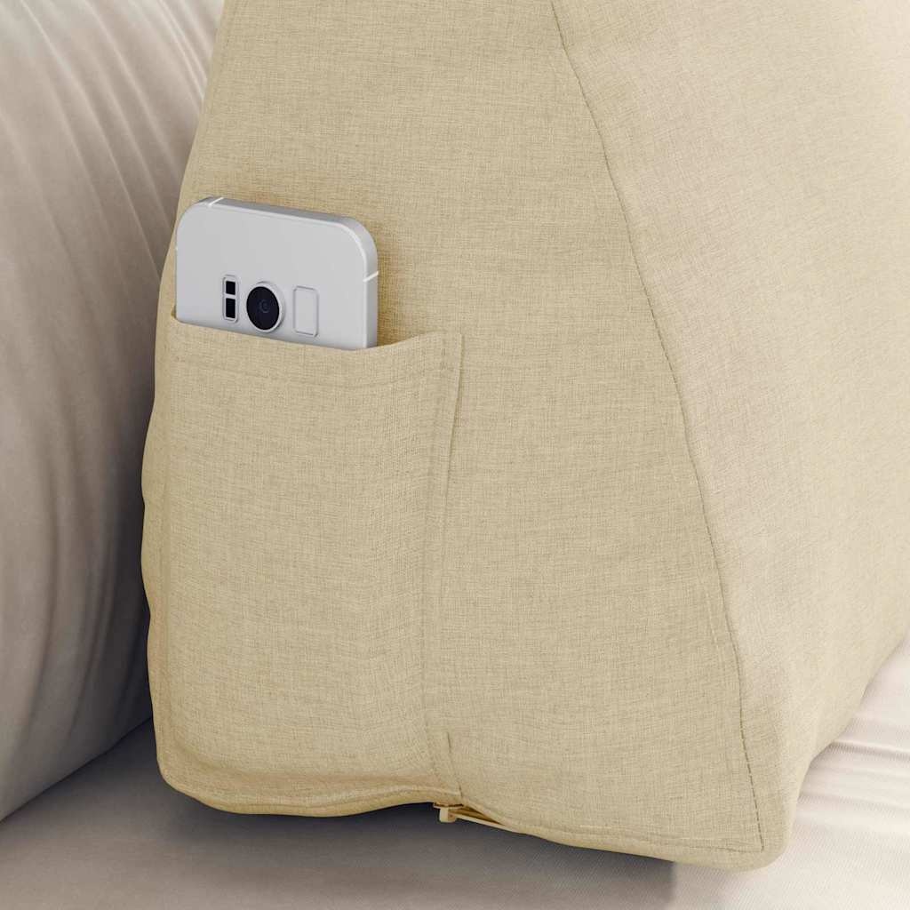 VidaXL Rugkussen Crème 60 x 20 x 50 cm Stof