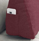 VidaXL Rugkussen Wijnrood 60 x 20 x 50 cm Stof