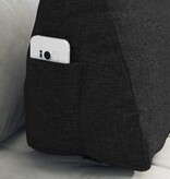 VidaXL Rugkussen Zwart 60 x 20 x 50 cm Stof