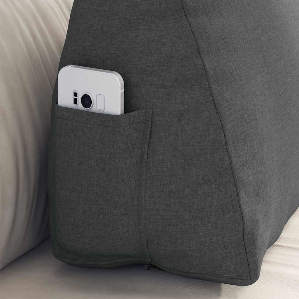 VidaXL Rugkussen Donkergrijs 60 x 20 x 50 cm Stof