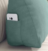 VidaXL Rugkussen Zeegroen 45 x 20 x 35 cm Katoen Stof