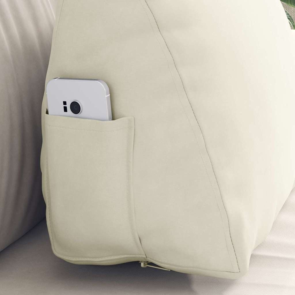 VidaXL Rugkussen Crème 45 x 20 x 35 cm Katoen Stof