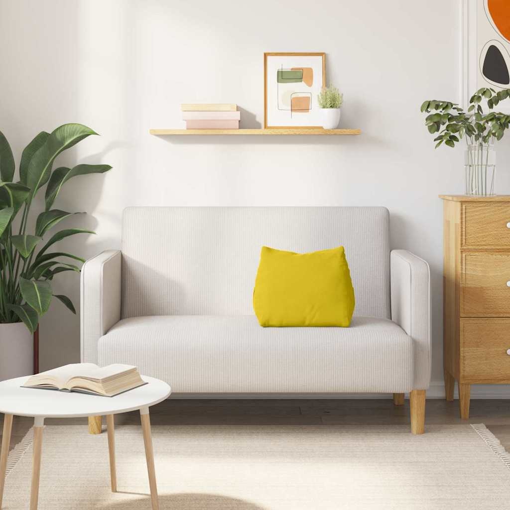 VidaXL Rugkussen Geel 45 x 20 x 35 cm Katoen Stof