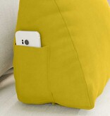 VidaXL Rugkussen Geel 45 x 20 x 35 cm Katoen Stof