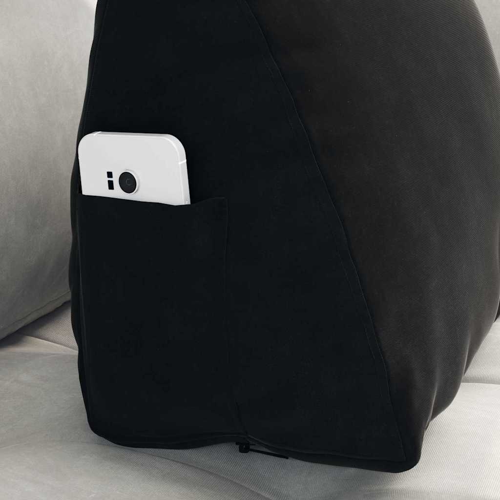 VidaXL Rugkussen Zwart 45 x 20 x 35 cm Katoen Stof