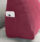 VidaXL Rugkussen Wijnrood 45 x 20 x 35 cm Katoen Stof