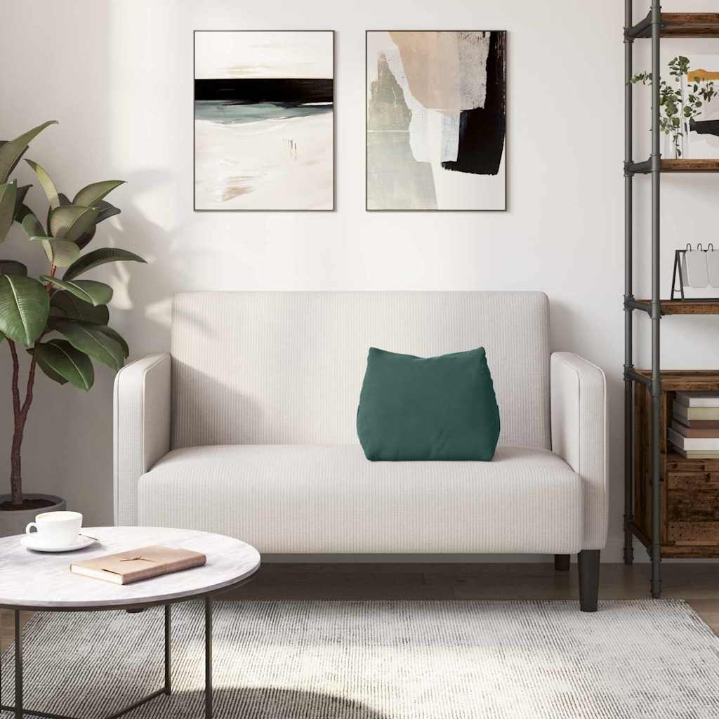 VidaXL Rugkussen Donkergroen 45 x 20 x 35 cm Katoen Stof