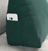 VidaXL Rugkussen Donkergroen 45 x 20 x 35 cm Katoen Stof