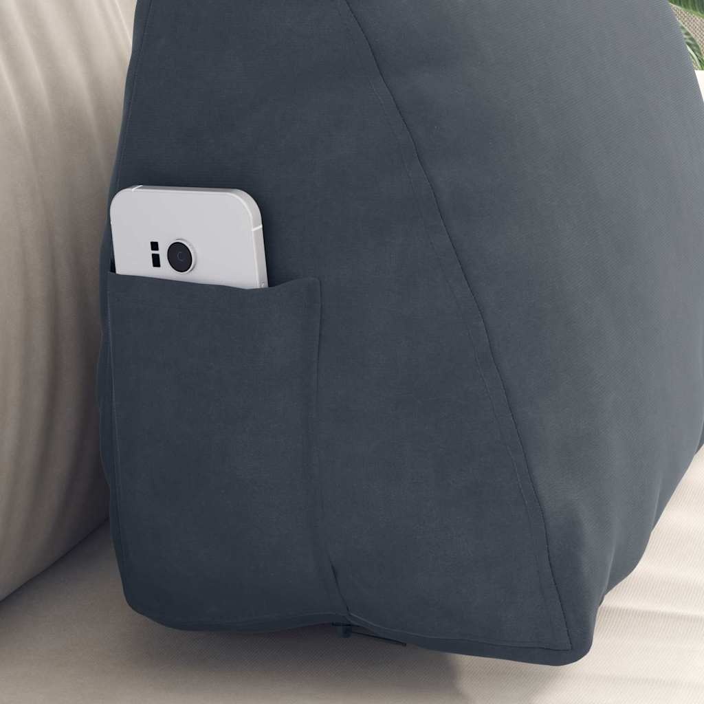 VidaXL Rugkussen Donkergrijs 45 x 20 x 35 cm Katoen Stof