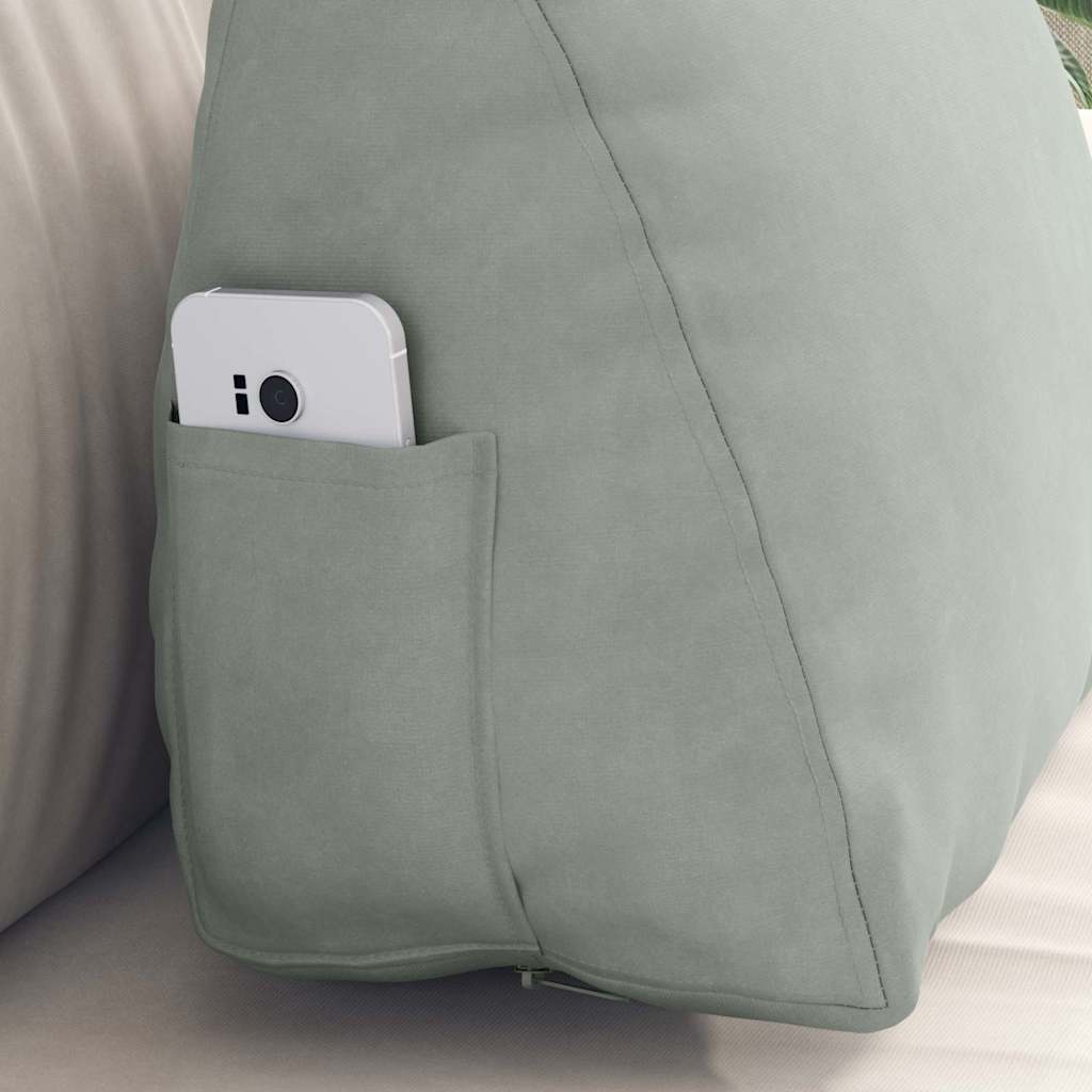 VidaXL Rugkussen Lichtgrijs 45 x 20 x 35 cm Katoen Stof