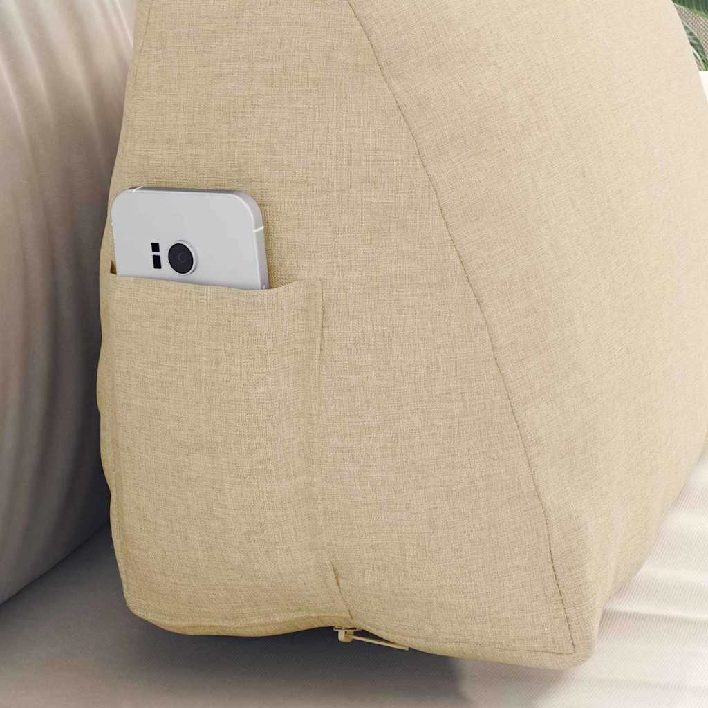 VidaXL Rugkussen Crème 45 x 20 x 35 cm Stof