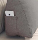 VidaXL Rugkussen Taupe 45 x 20 x 35 cm Stof