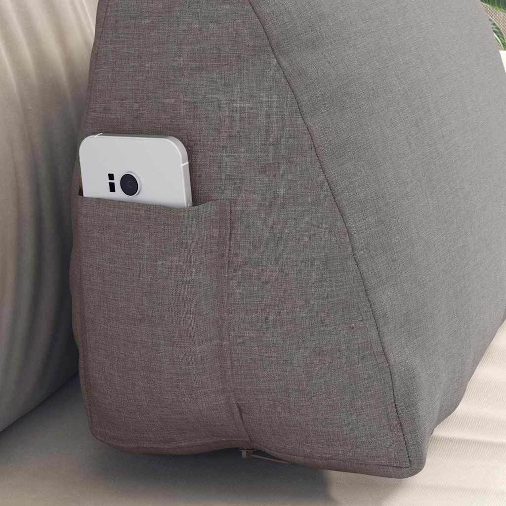 VidaXL Rugkussen Taupe 45 x 20 x 35 cm Stof