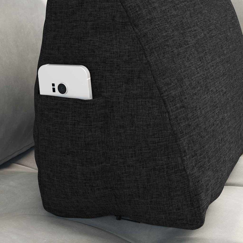 VidaXL Rugkussen Zwart 45 x 20 x 35 cm Stof