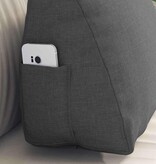 VidaXL Rugkussen Donkergrijs 45 x 20 x 35 cm Stof