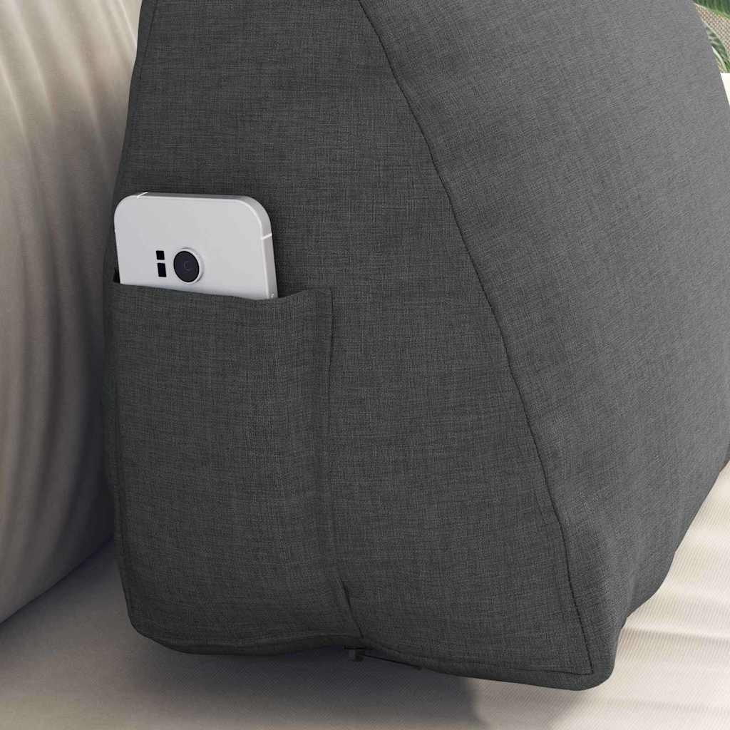 VidaXL Rugkussen Donkergrijs 45 x 20 x 35 cm Stof