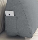 VidaXL Rugkussen Lichtgrijs 45 x 20 x 35 cm Stof