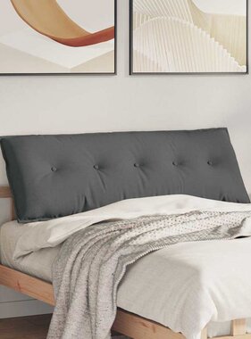 VidaXL Rugkussen Donkergrijs 140 x 19 x 50 cm Stof