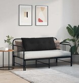 VidaXL Rugkussen Zwart 120 x 50 cm Microvezel Stof