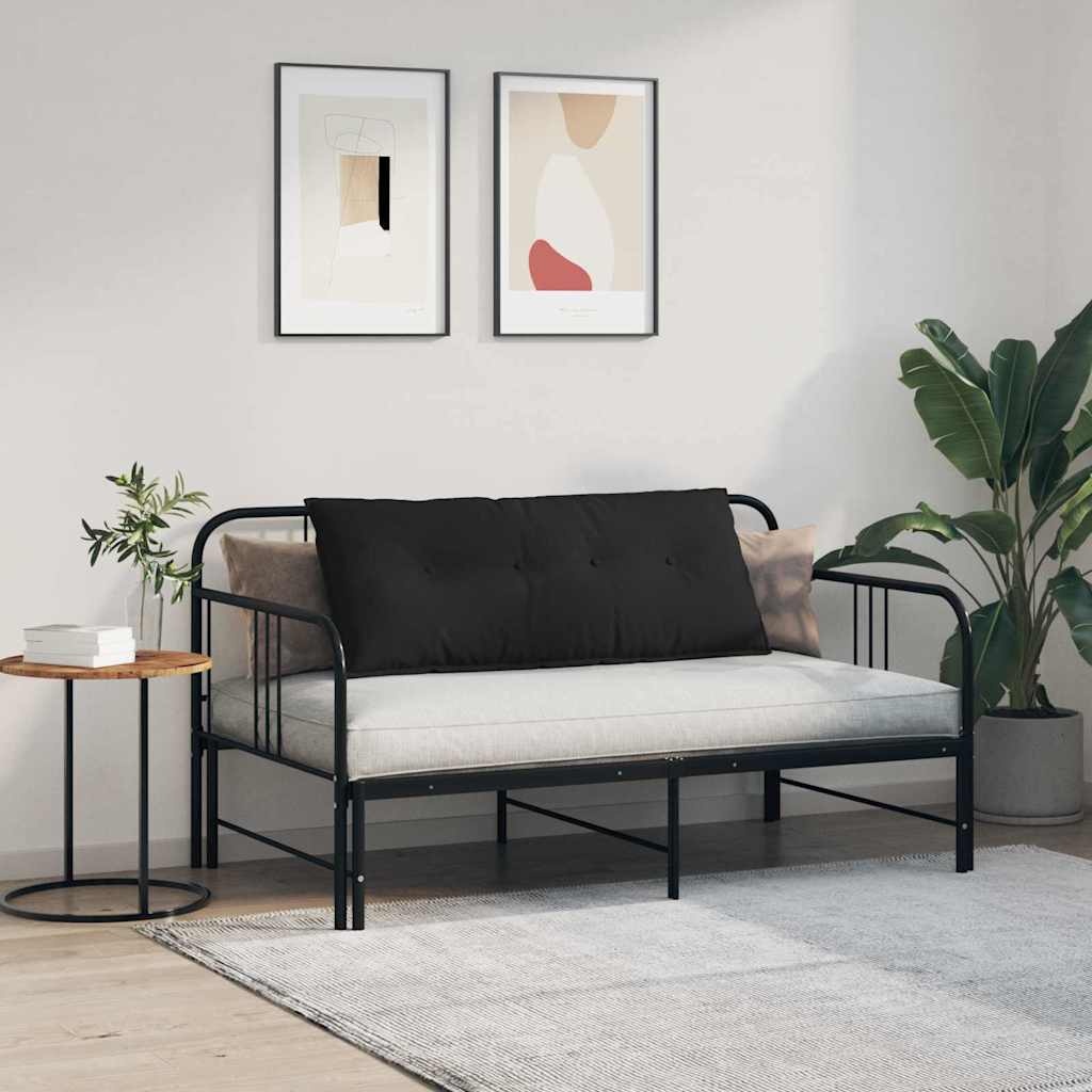 VidaXL Rugkussen Zwart 120 x 50 cm Microvezel Stof