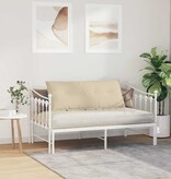 VidaXL Rugkussen Crème 120 x 19 x 50 cm Stof