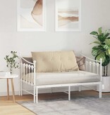 VidaXL Rugkussen Crème 100 x 50 cm Microvezel Stof