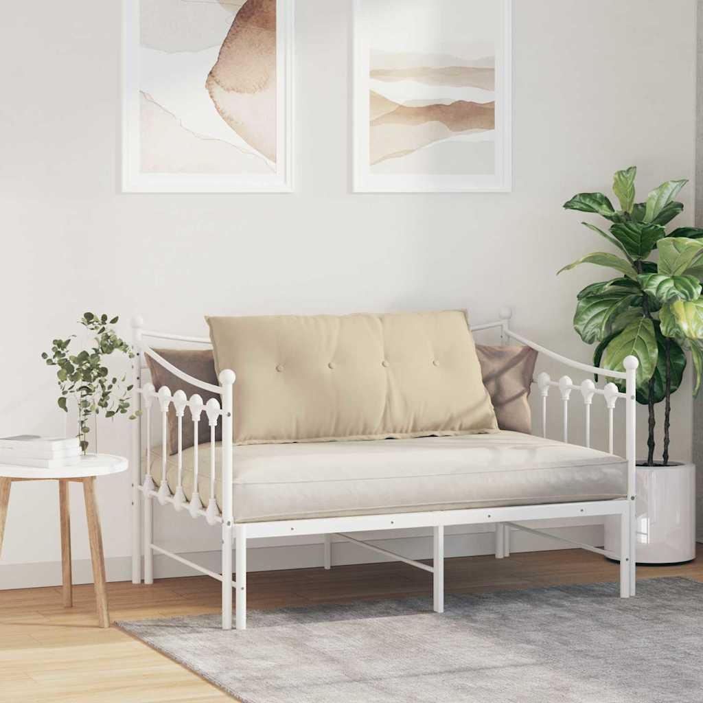 VidaXL Rugkussen Crème 100 x 50 cm Microvezel Stof