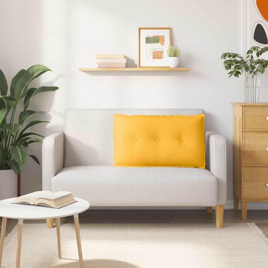 VidaXL Rugkussen Lichtgeel 80 x 50 cm Katoen Stof