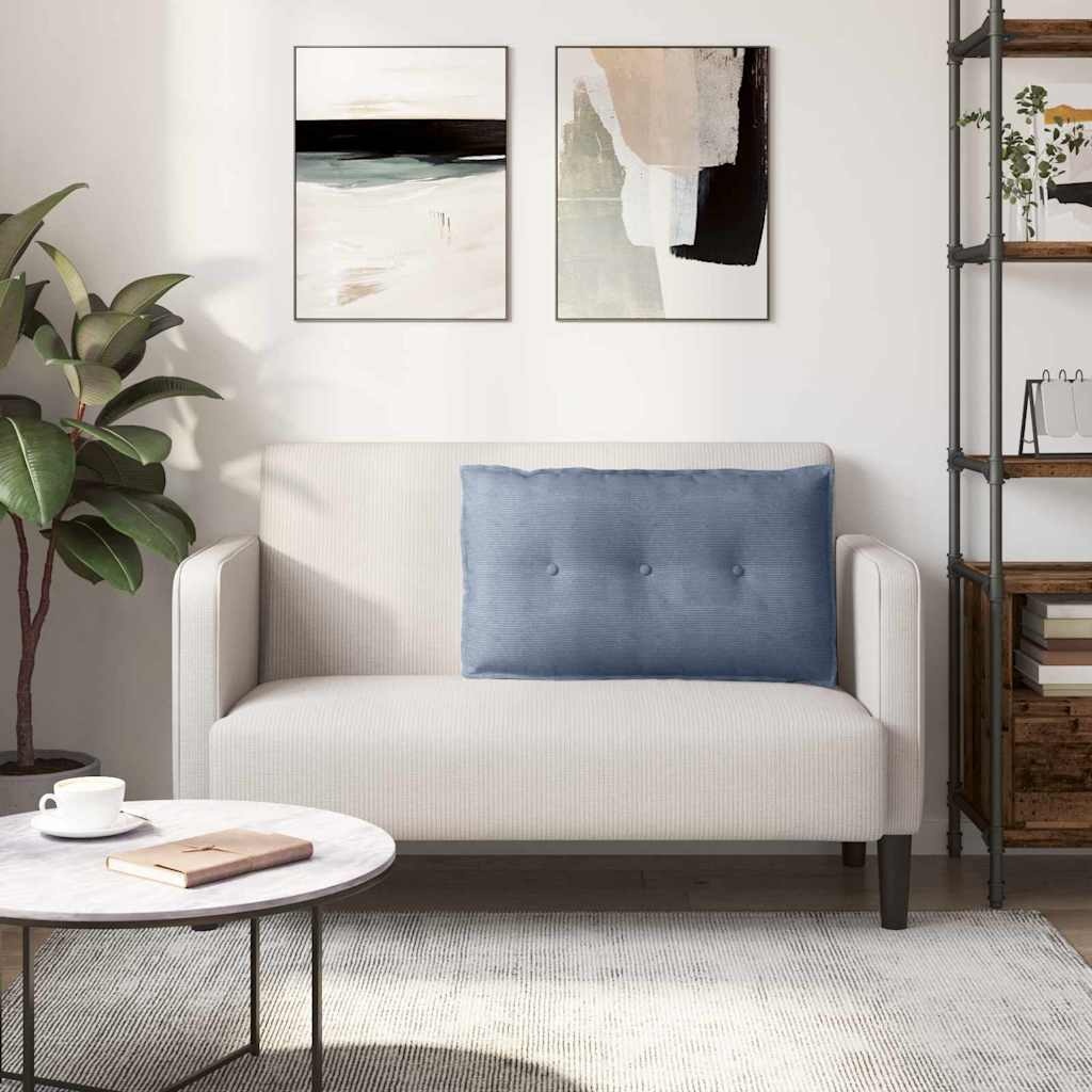 VidaXL Rugkussen Blauw 80 x 50 cm Katoen Stof