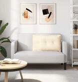 VidaXL Rugkussen Crème 80 x 50 cm Katoen Stof