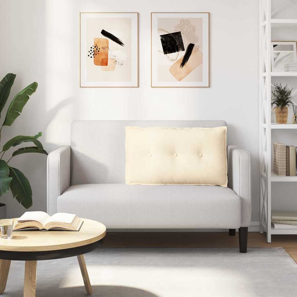VidaXL Rugkussen Crème 80 x 50 cm Katoen Stof
