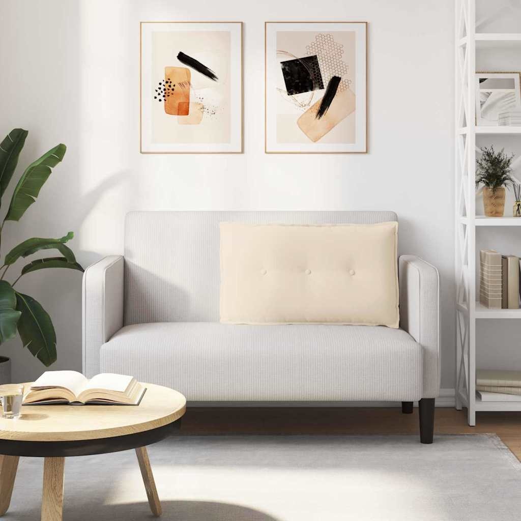 VidaXL Rugkussen Beige 80 x 50 cm Microvezel Stof