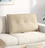 VidaXL Rugkussen Crème 80 x 50 cm Microvezel Stof