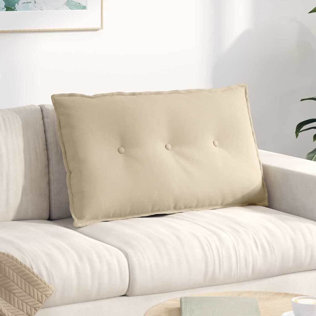 VidaXL Rugkussen Crème 80 x 50 cm Microvezel Stof