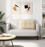 VidaXL Rugkussen Crème 80 x 50 cm Microvezel Stof