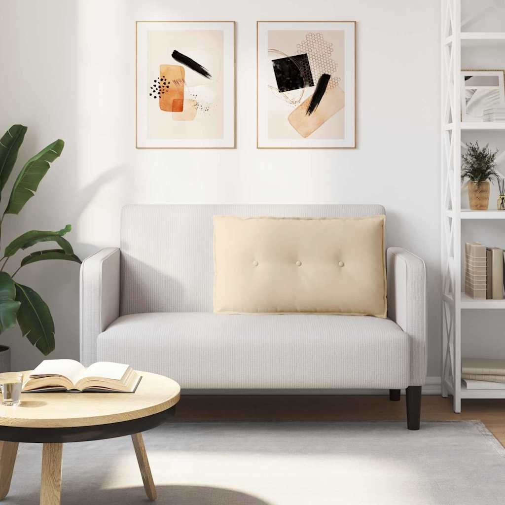 VidaXL Rugkussen Crème 80 x 50 cm Microvezel Stof