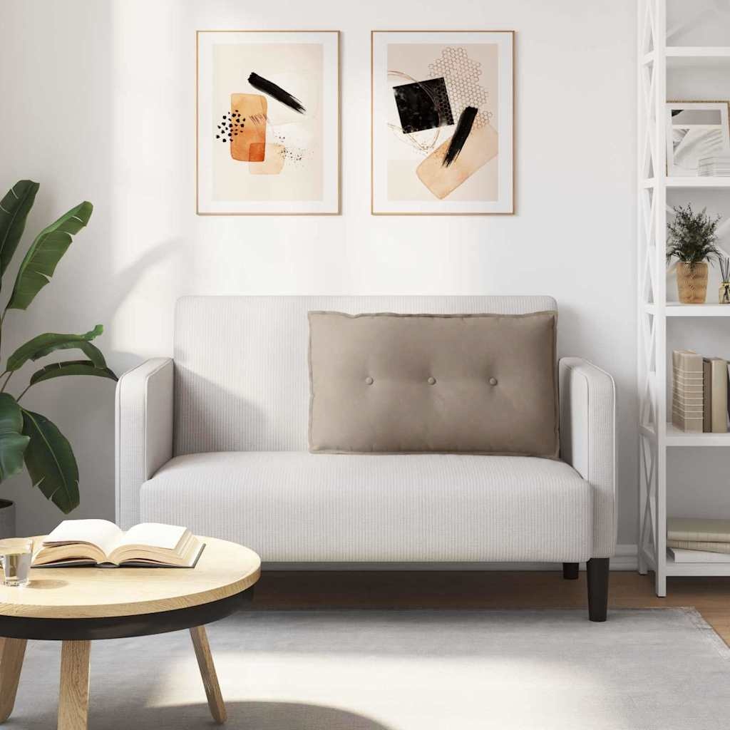 VidaXL Rugkussen Taupe 80 x 50 cm Microvezel Stof