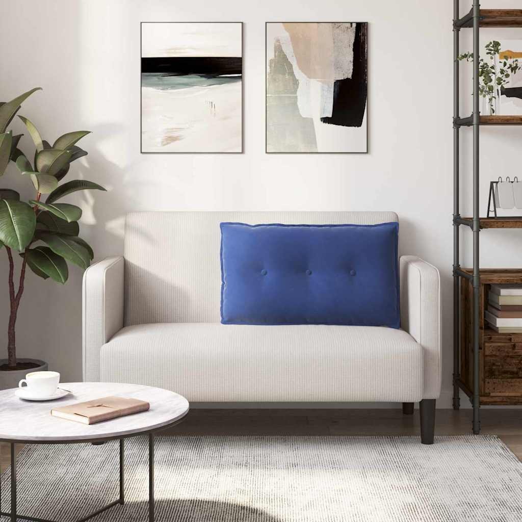 VidaXL Rugkussen Politieblauw 80 x 50 cm Katoen Stof