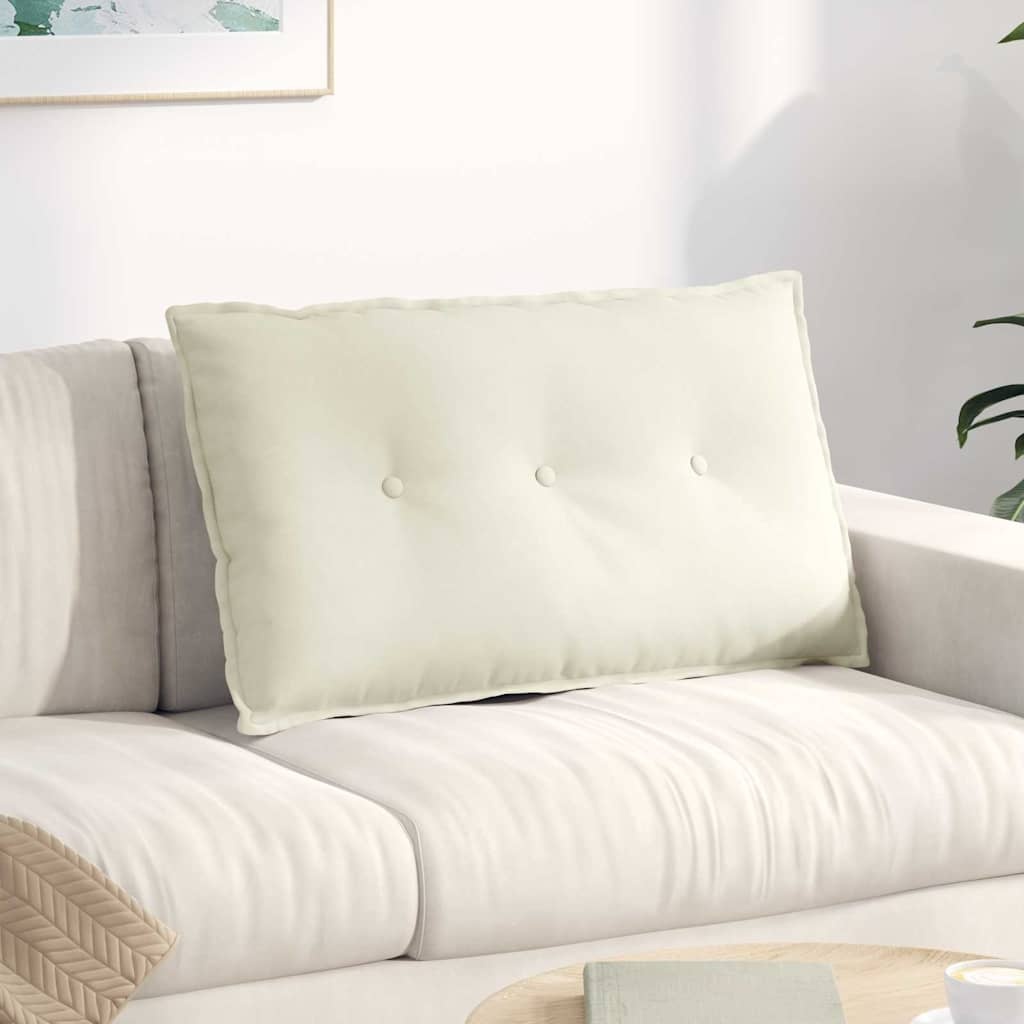 VidaXL Rugkussen Crème 80 x 50 cm Katoen Stof