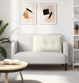 VidaXL Rugkussen Crème 80 x 50 cm Katoen Stof