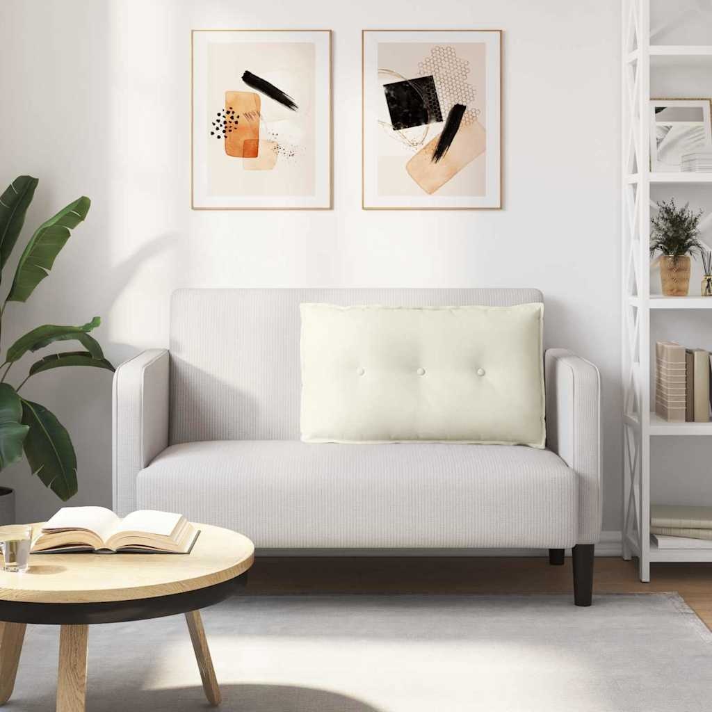 VidaXL Rugkussen Crème 80 x 50 cm Katoen Stof