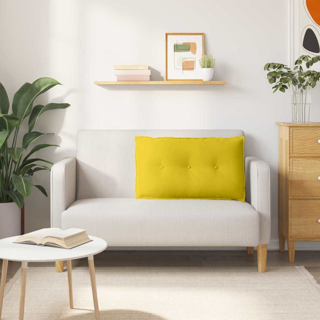 VidaXL Rugkussen Geel 80 x 50 cm Katoen Stof